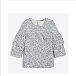 Printed tiered bell sleeve top